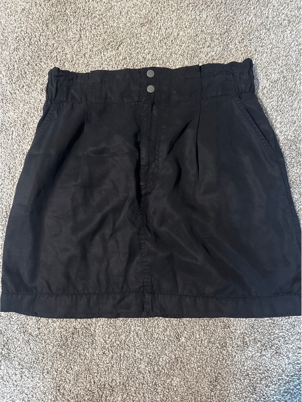 LOFT Petites Black Paperbag Waist Skirt Size 10P